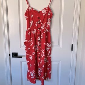 Red Floral Summer Dress